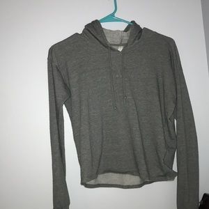 cropped grey hoodie